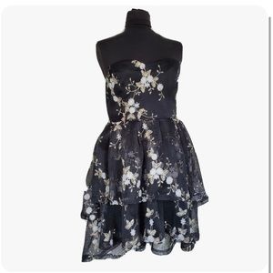 LuLus Embroidered high low cocktail party dress